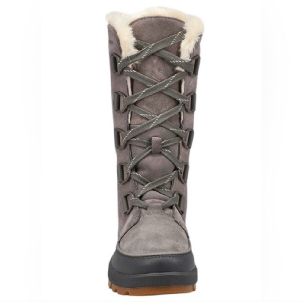 Sorel Women's Gray Lace-Up Winter Boots with Brown Sole - Picture 3 of 10